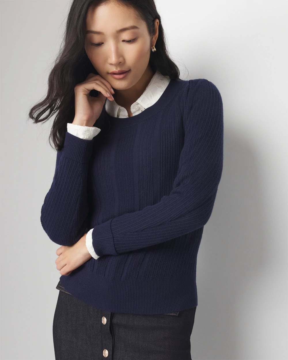 Cashmere-Blend Crewneck Sweater main image 1